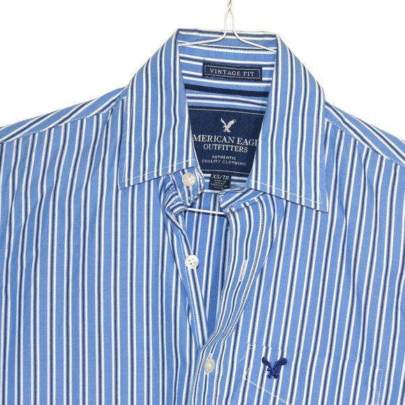 American Eagle Outfitters blue/white stripe vintage fit dress shirt - Picture 3 of 3